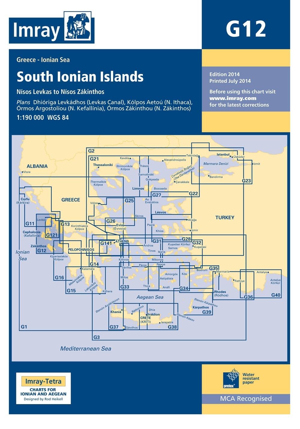 G12 South Ionian Islands '1:190,000'