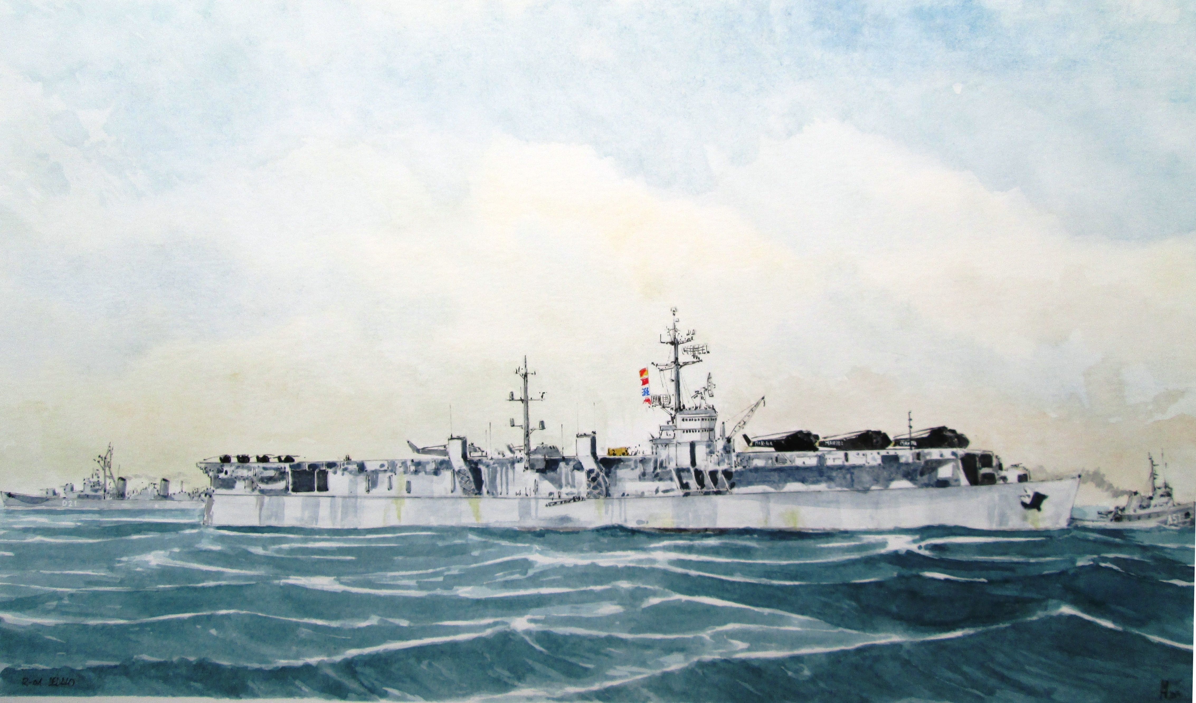 Cuadro acuarela Dédalo y Lepanto