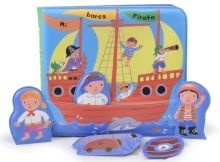 Mi barco pirata 'Libro de baño+títeres de dedo+cañon con disparador de agua+diana'